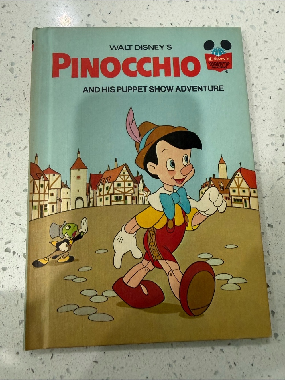 Disney Pinocchio Book - Light Blue, Red, Yellow, Brown